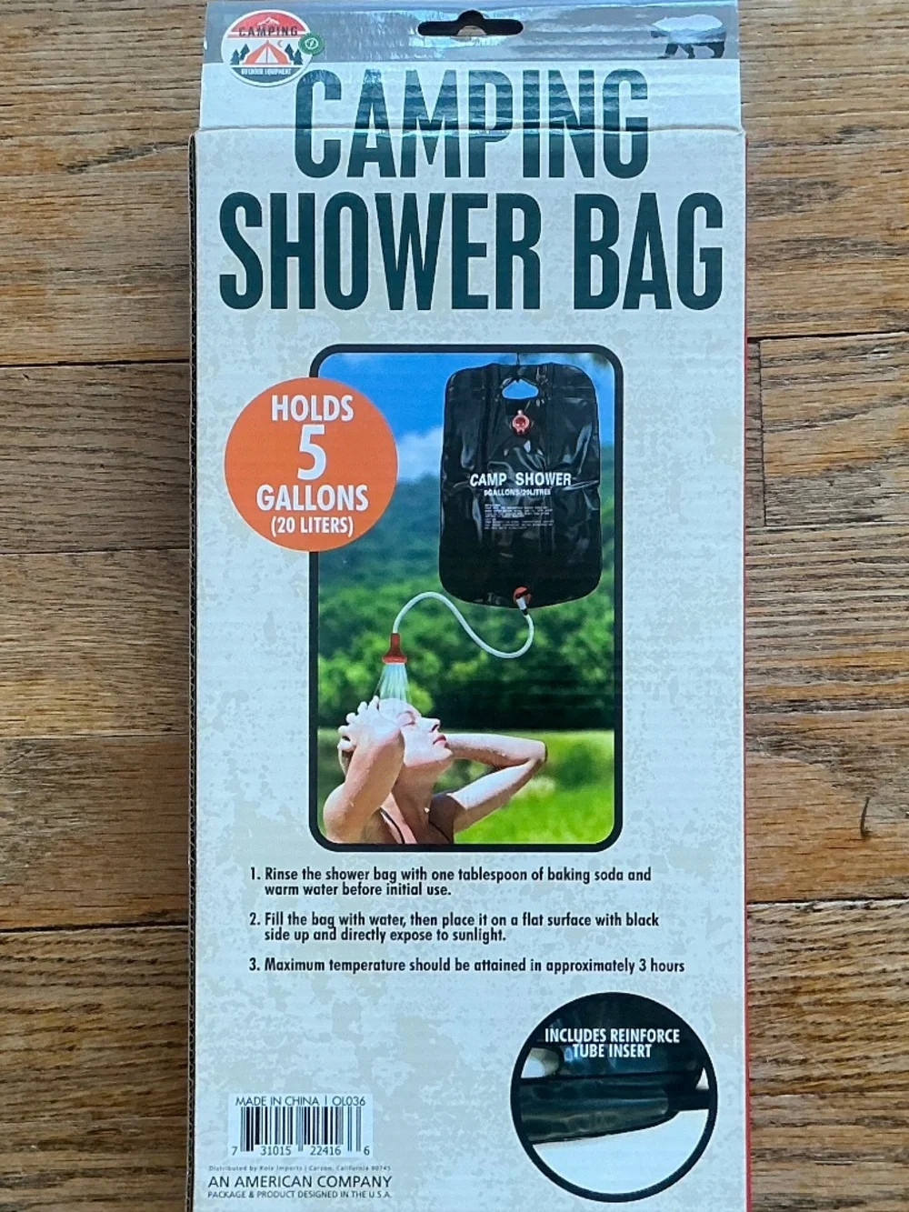 New in Box Camping Shower Bag 5 gallons